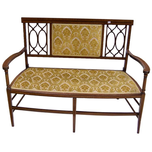 49 - A Nice Inlaid Mahogany Two Seater Upholstered Settee