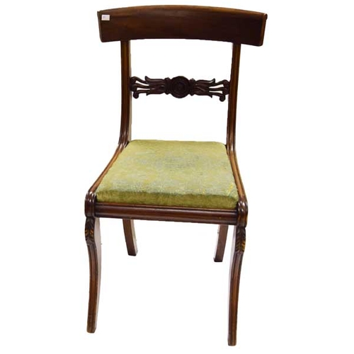 52 - A Mahogany Framed Bar Back Upholstered Chair