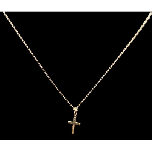 550 - A 9ct Gold Chain and Cross