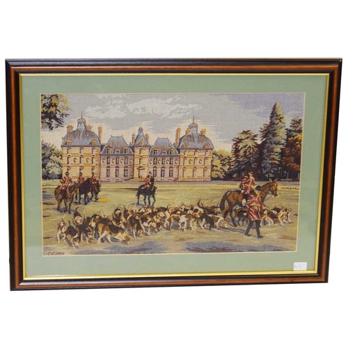 56 - A Nice Framed Hunting Tapestry