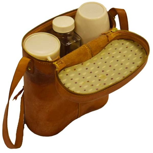 64 - A Vintage Thermos Picnic Set in leather Case