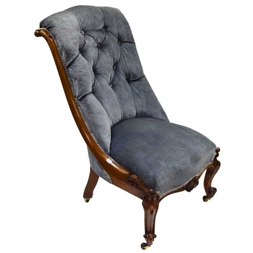 73 - A Rosewood Framed Upholstered Chair