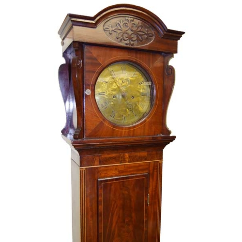 85 - A Fine Inlaid Mahogany Longcase Clock, Circular Brass Dial, W. Gill Hastings