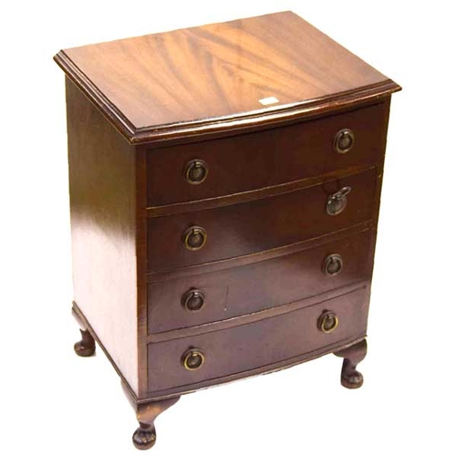 88 - A Small Shaped Front Chest of Four Drawers