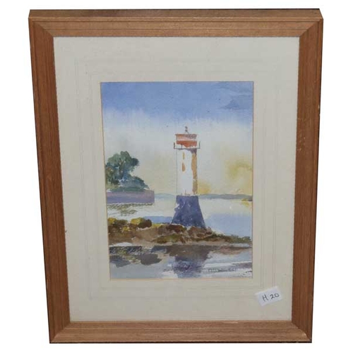 14 - A Watercolour 'Lighthouse' - Margaret McWhirter