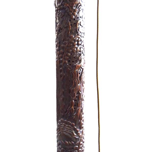 171 - A Carved Bamboo Standard Lamp