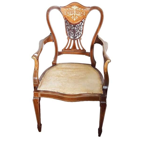 20 - An Inlaid Mahogany Armchair