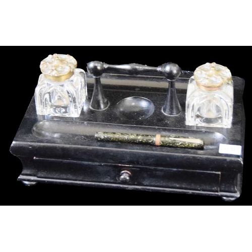 247 - A 19th Century Ebonised Inkstand