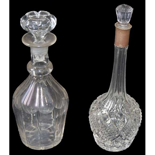 66 - Two Antique Irish Glass Decanters