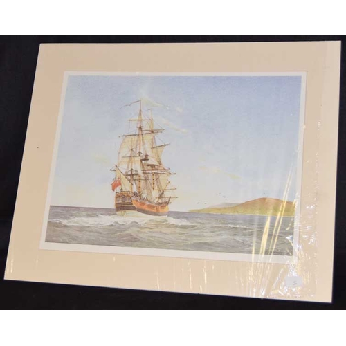 An Unframed Mounted Print 'Sailing Ship'