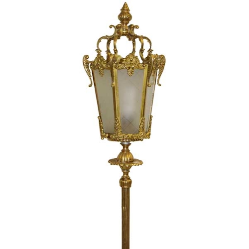 103 - A Brass Lantern Style Standard Lamp