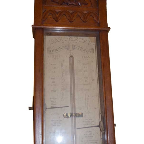 115 - A Good Admiral Fitzroy Barometer In Oak Case