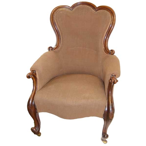 131 - A Good Victorian Mahogany Upholstered Armchair