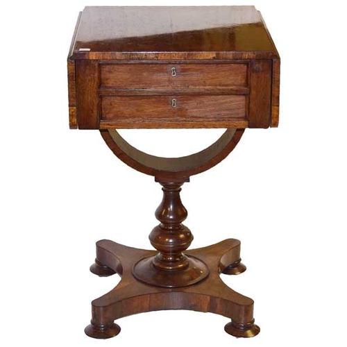 145 - A Victorian Rosewood Drop Leaf Small Table