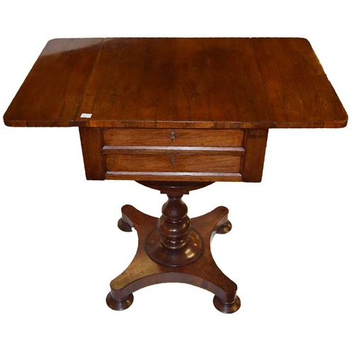 145 - A Victorian Rosewood Drop Leaf Small Table