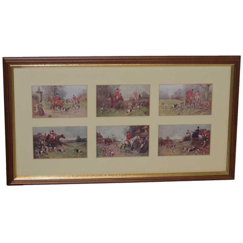 2 - A Nicely Framed Set of Six Coloured Equestrian Pictures