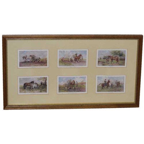 3 - A Nicely Framed Set of Six Coloured Equestrian Pictures