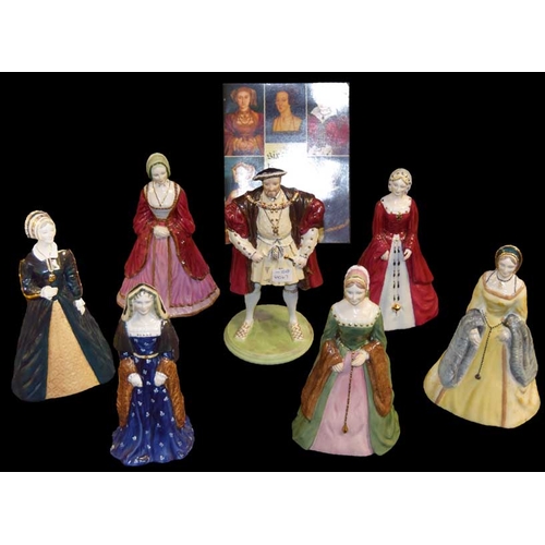 305 - A Very Good Set of Coalport Royal Collection Figurines 'Henry Vlll and His Six Wives'