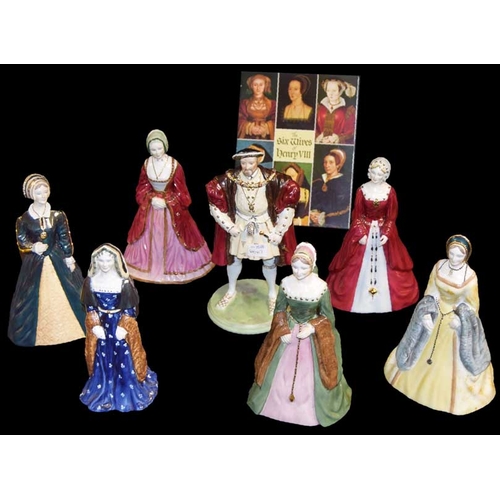 305 - A Very Good Set of Coalport Royal Collection Figurines 'Henry Vlll and His Six Wives'