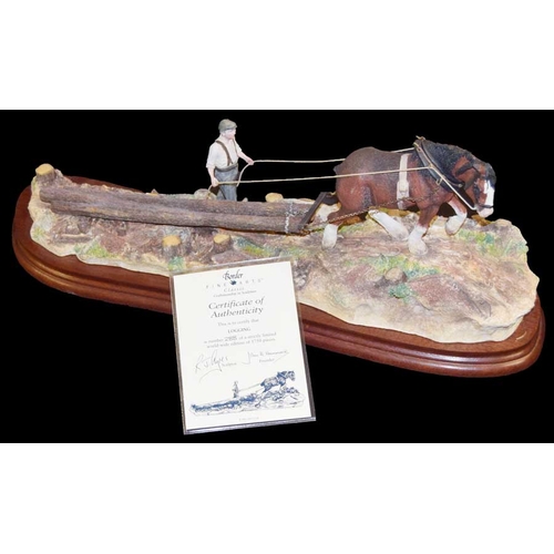 34 - A Limited Edition Border Fine Arts Figurine 'Logging'