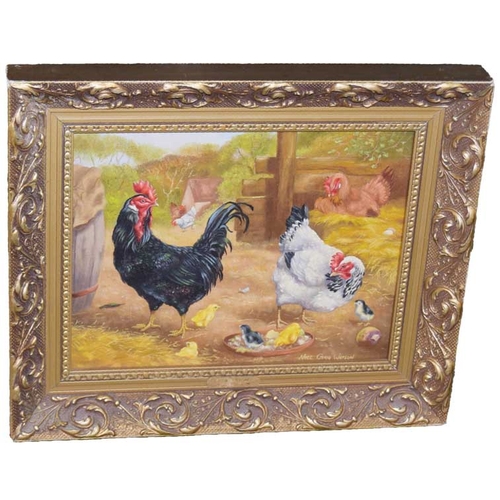 363 - An Oil Painting 'Chickens' - Noel Craig Watson