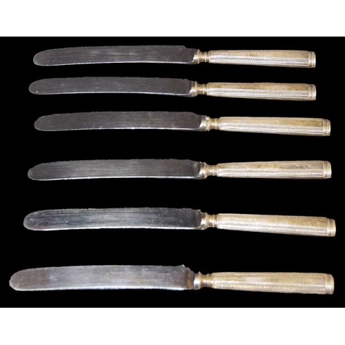 Six Silver Butter Knives
