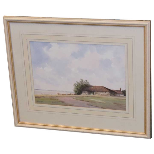 43 - A Watercolour 'The Cattle Barn' - Wilfred Houghton