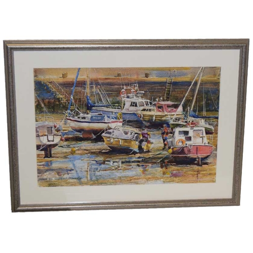 58 - A Watercolour 'Boats in Harbour' - Paul McClenaghan