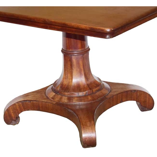 71 - A Victorian Mahogany Square Top Breakfast Table on Centre Pedestal