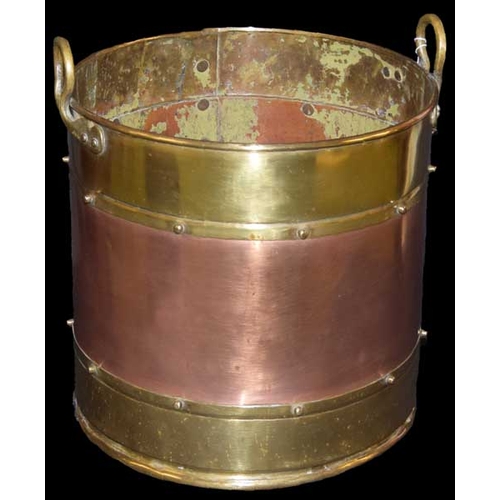 8 - A Good Two Handled Brass Coal Bucket