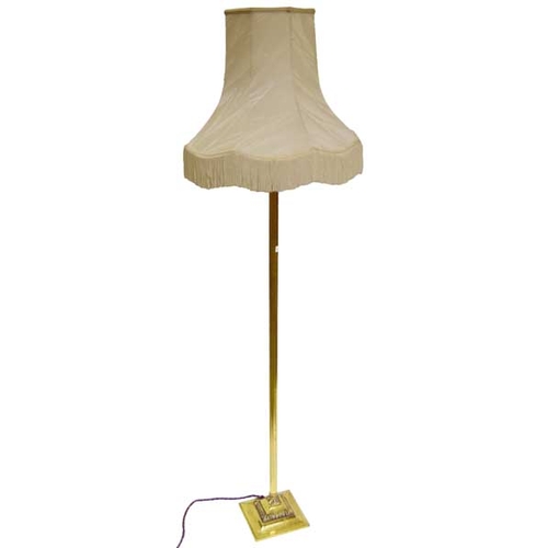 89 - A Brass Standard Lamp and Shade