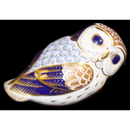 96 - A Large Royal Crown Derby 'Owl' Paperweight