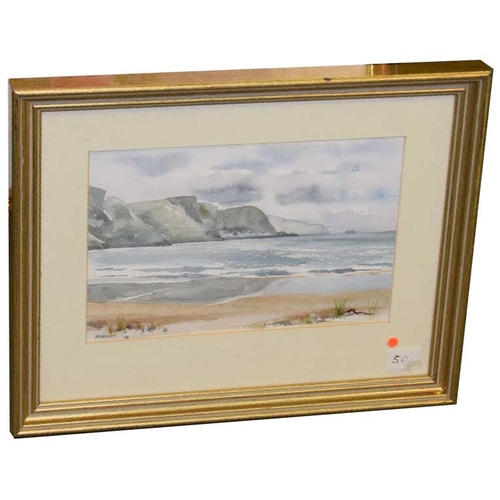 349 - A Watercolour 'Minaun Cliffs, Achill Island' - Kathleen Hobson