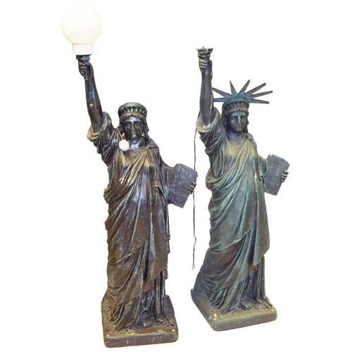 370 - A Tall Pair of Figurine Lamps 'Statue of Liberty' and Another