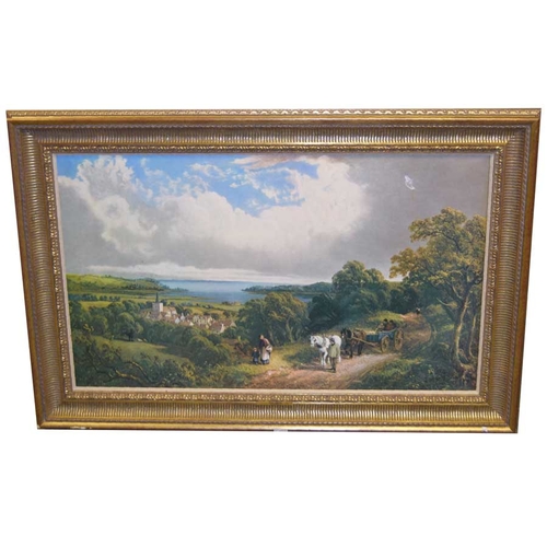 376 - A Large Gilt Framed Picture 'Near Brading' After J E Meadows