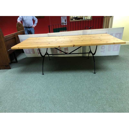 385 - A Large Pine Farmhouse Kitchen / Boardroom Table