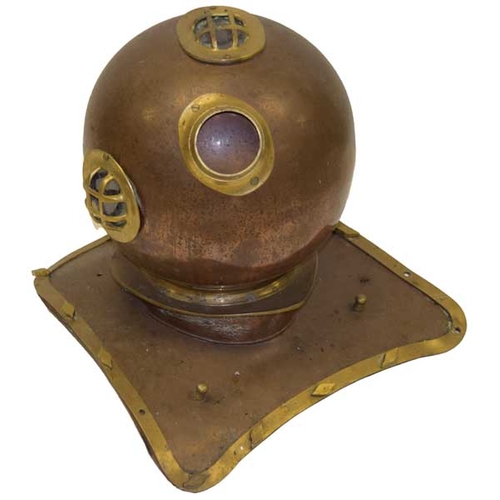 395 - An Old Copper and Brass Divers Helmet