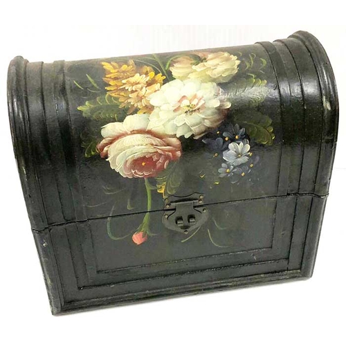 473 - A Small Hand Painted Lidded Trunk