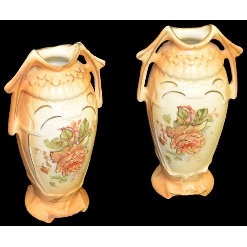 498 - A Nice Pair of Two Handled Vases