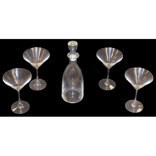 503 - A Modern Glass Decanter and Five Glass Set