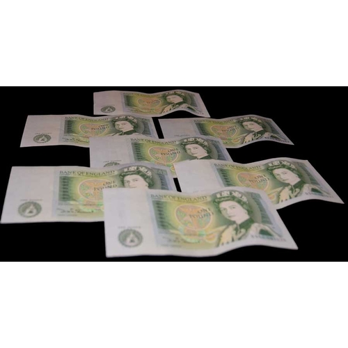 564 - A Lot of Seven Old Bank of England �1 Notes