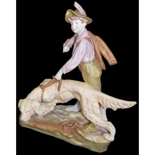 50 - A Very Nice Dux Figurine 'Man and Dog