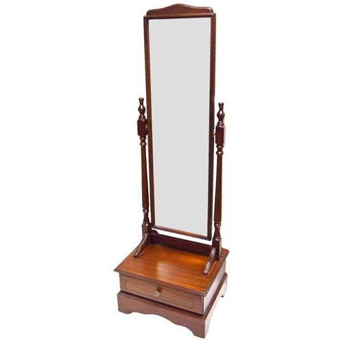 123 - A Mahogany Dressing Mirror on Stand