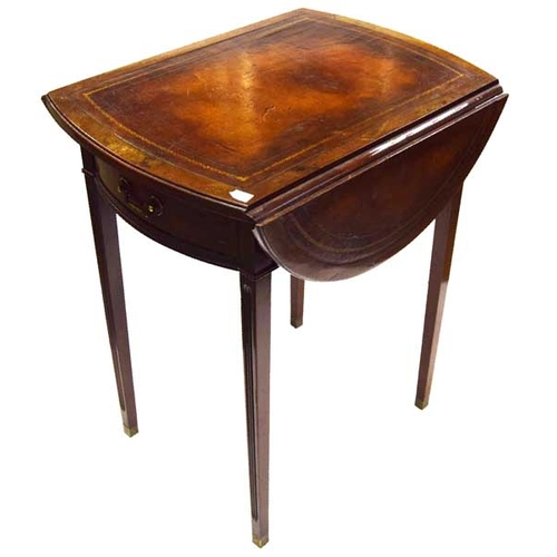 126 - A Very Nice Mahogany Drop Leaf Occasional Table, Leather Inset