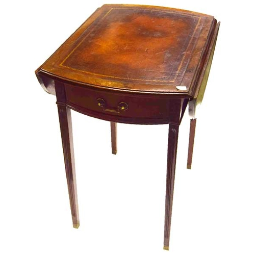 126 - A Very Nice Mahogany Drop Leaf Occasional Table, Leather Inset