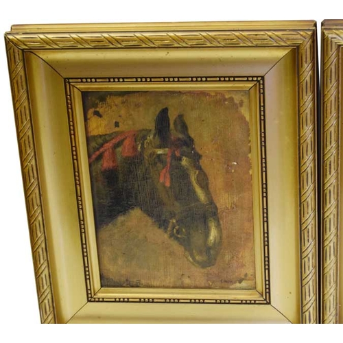 131 - An Early Oil Painting of a Horses Head