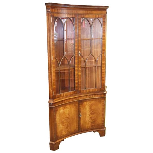 155 - A Very Nice Mahogany Two Door Concave Display cabinet