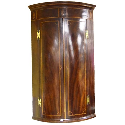 247 - A Very Nice Georgian Mahogany Inlaid Corner Cupboard