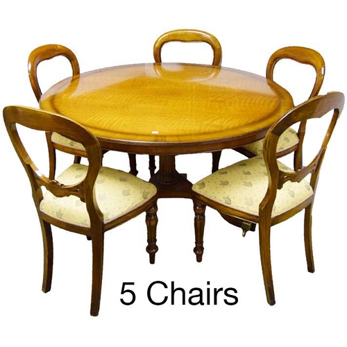 291 - A Good Set of Five Balloon Back Dining Room Chairs