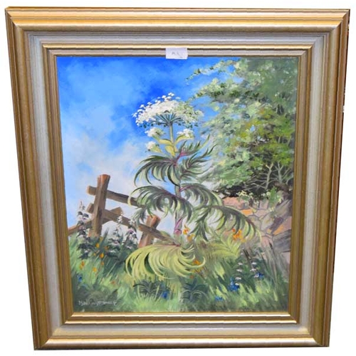 395 - An Oil Painting 'Giant Hogweed' - Miles Gaythwaite